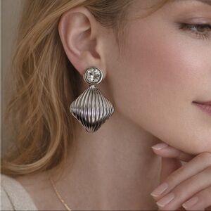 8 Other Reasons Silver Statement Crystal Stud And Drop Earrings